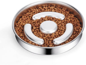 Transform Your Pet's Meal Time with the Stainless Steel Slow Feeder Bowl